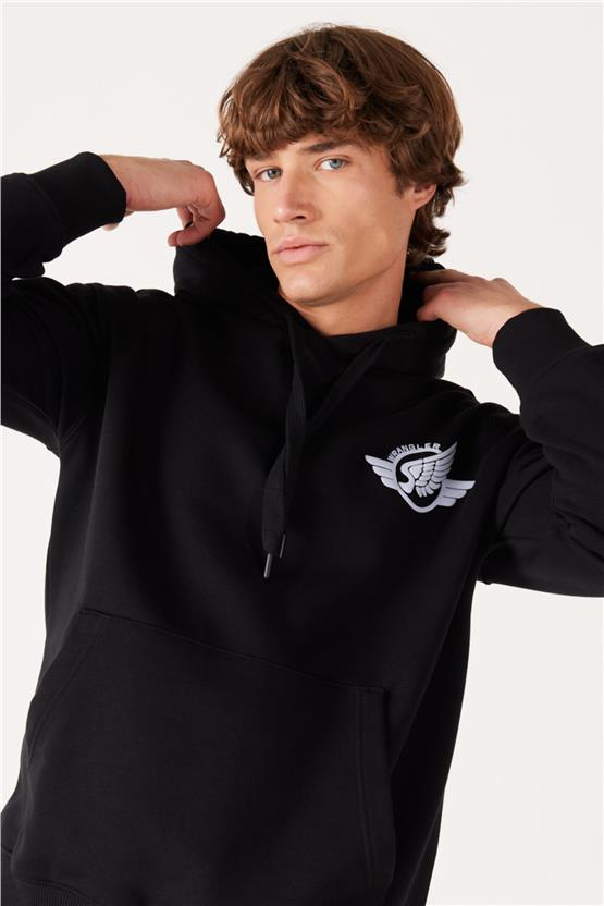 Wrangler W2322460 001 Black Erkek Kapusonlu Sweatshırt