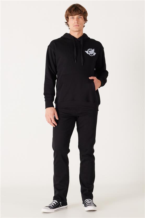 Wrangler W2322460 001 Black Erkek Kapusonlu Sweatshırt