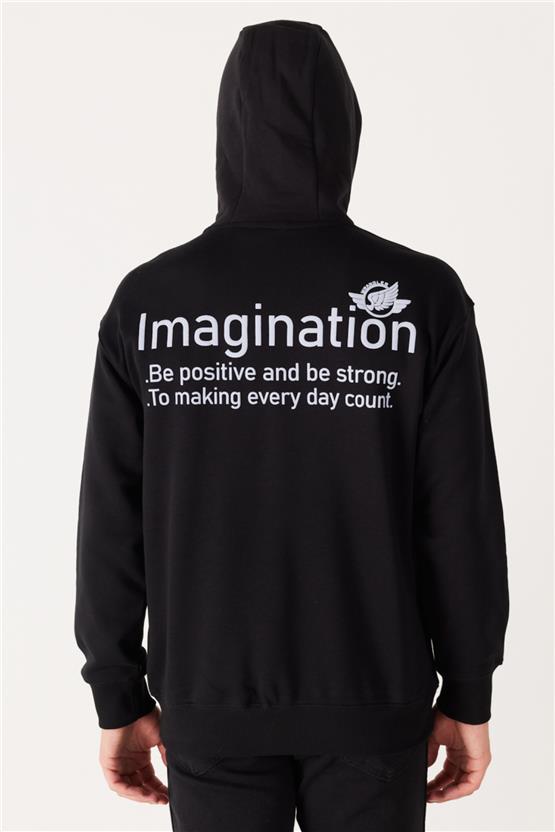 Wrangler W2322460 001 Black Erkek Kapusonlu Sweatshırt