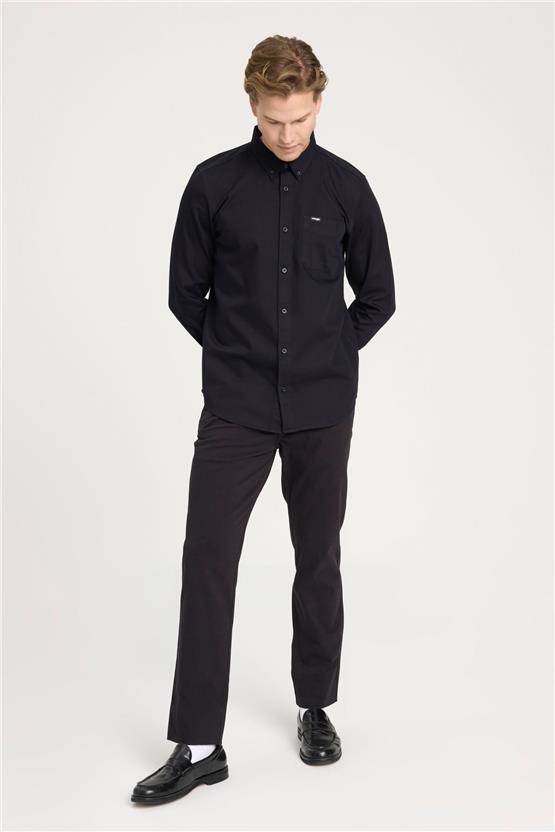 Wrangler W241464 001 Black Erkek Regular Uzun Kollu Gömlek