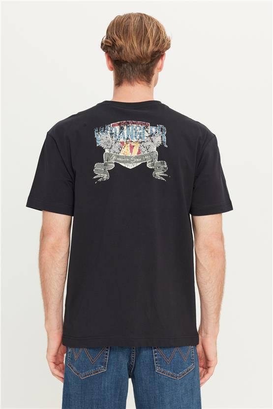 Wrangler W2510222 001 Black Erkek Relaxed Fıt Bıg Logo T-Shırt