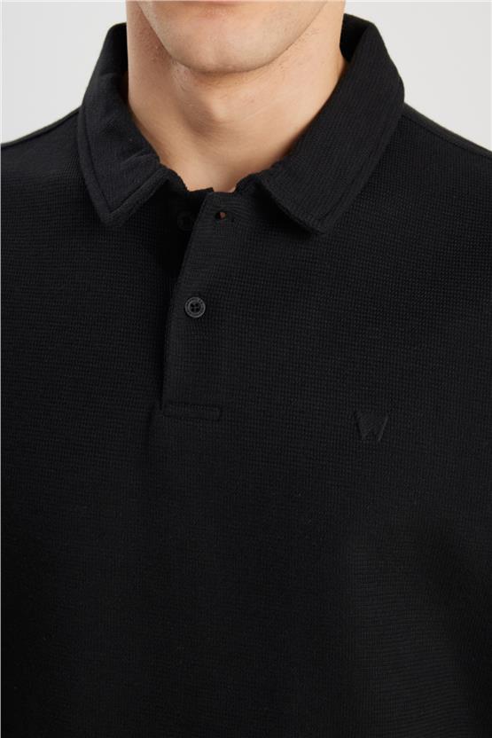 Wrangler W2510720 001 Black Erkek Regular Polo T-Shırt