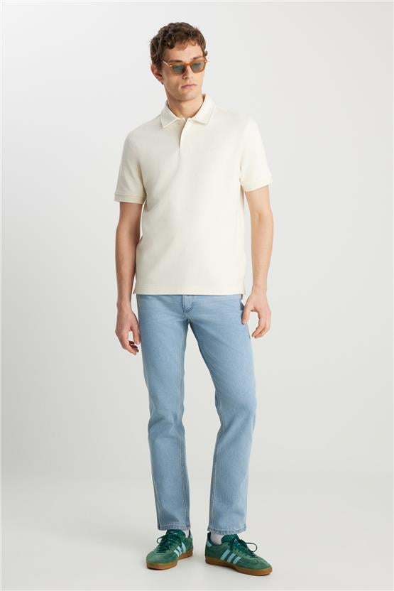 Wrangler W2510720 104 Ecru Erkek Regular Polo T-Shırt