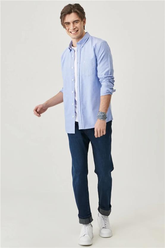 Wrangler W5A3 Dark Mavi 408 Erkek Regular Uzun Kollu Kısa Kollu Gömlek