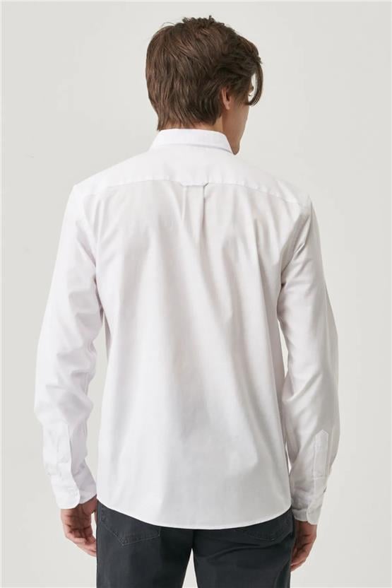 Wrangler W5A3 Beyaz 100 Erkek Regular Uzun  Kollu Gömlek
