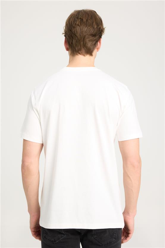 Wrangler W753Ee W04 Worn In Whıte Erkek Bısıklet Yaka T-Shırt