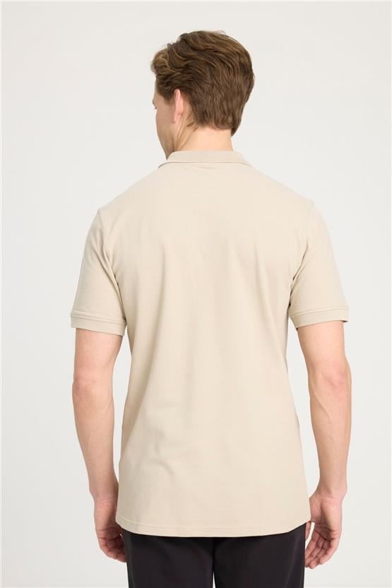 Wrangler W7D5K4Xx2T Uq Oxford Tan Erkek Regular Kısa Kollu Polo T-Shirt