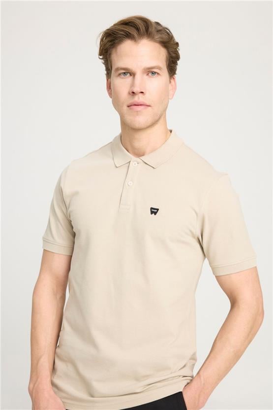 Wrangler W7D5K4Xx2T Uq Oxford Tan Erkek Regular Kısa Kollu Polo T-Shirt
