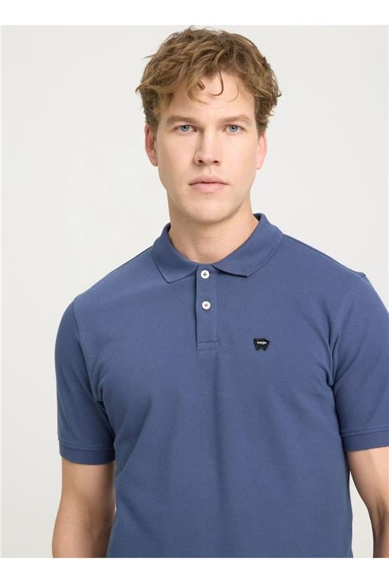 Wrangler W7D5K4Xx2T Xz8 Vintage İndigo Erkek Regular Kısa Kollu Polo T-Shirt