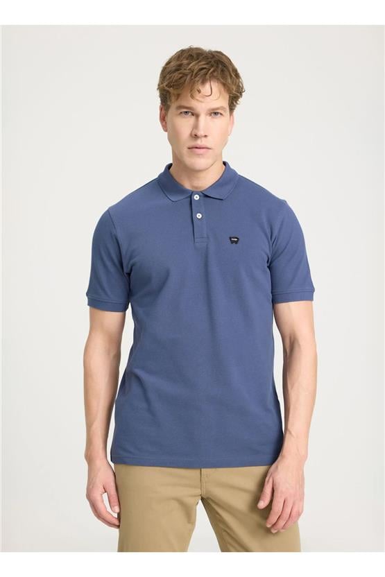 Wrangler W7D5K4Xx2T Xz8 Vintage İndigo Erkek Regular Kısa Kollu Polo T-Shirt