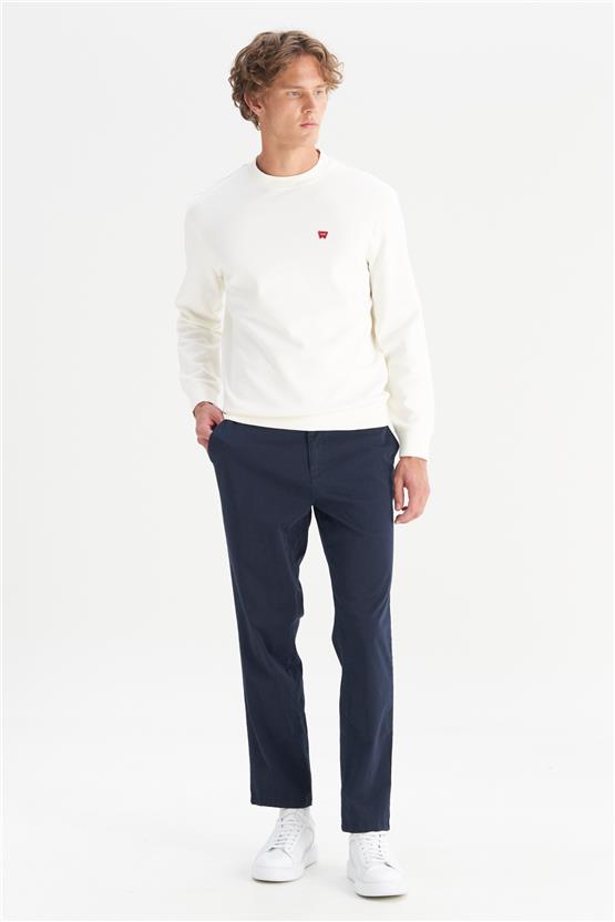 Wrangler Wm01200001 411 Darknavy Erkek Slım Normal Bel Dar Paca Tencel Pantolon