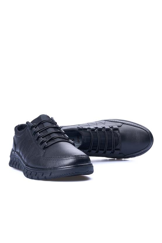 Zeki Narin 1140 Siyah Erkek Deri Casual Ayakkabı