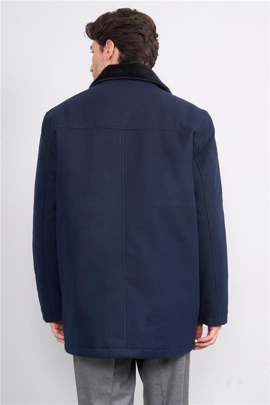 Zeyrek 00217 Lacıvert Cıft Yakalı Fermuarlı Kase Kaban