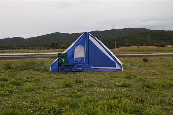 Tunç Çadır Dıştan Kurmalı İzci Kamp Çadırı Mavi
