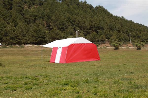 Tunç Çadır İçten Kurmalı İki Oda Bir Salon Kamp Çadırı Kırmızı