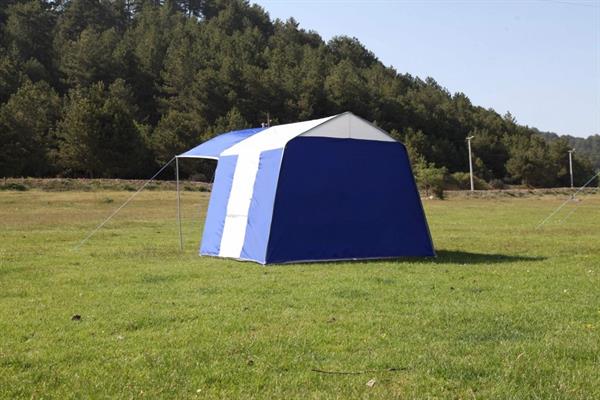 Tunç Çadır İçten Kurmalı Tekodalı İmperteks Kamp Çadırı Mavi