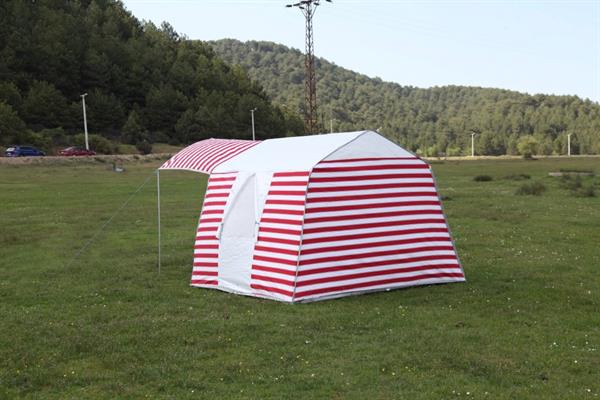 Tunç Çadır İçten Kurmalı Tekodalı Pamuklu Kamp Çadırı Kırmızı