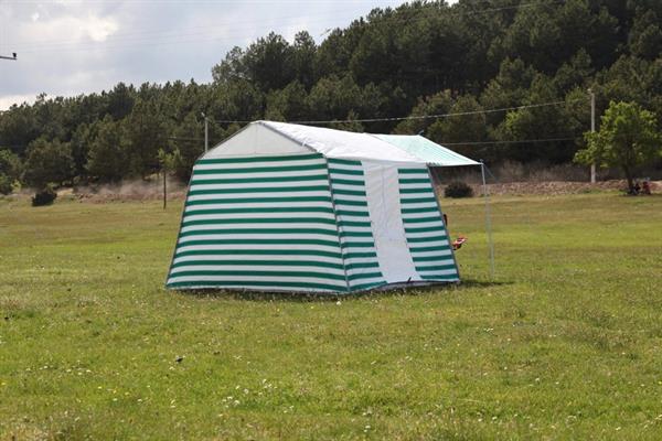 Tunç Çadır İçten Kurmalı Tekodalı Pamuklu Kamp Çadırı Yeşil
