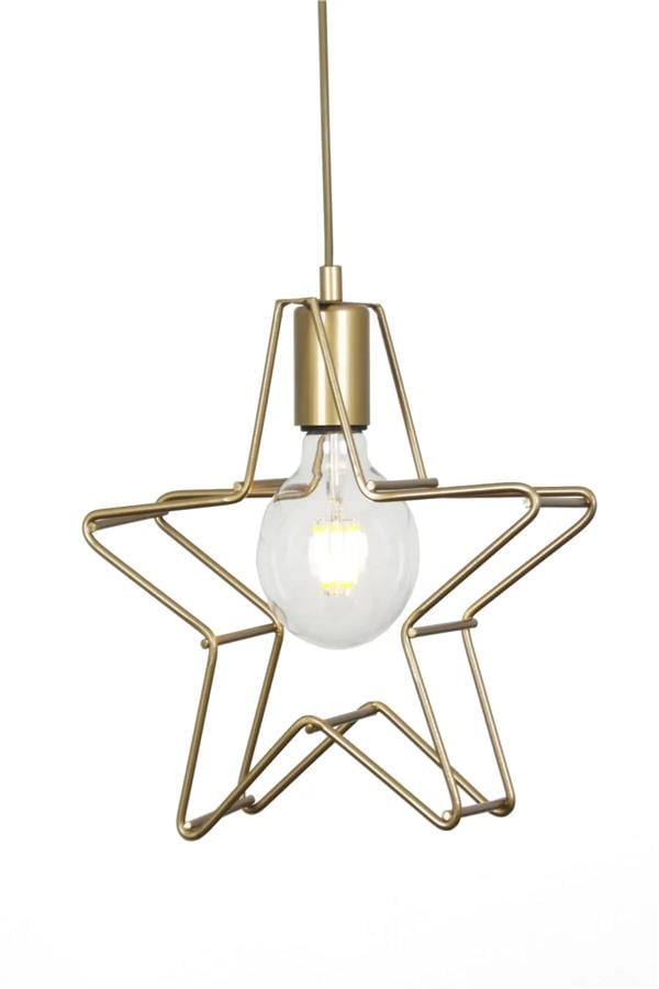 Taşcan Avize Valensiya Yıldız Tekli Gold Eskitme Boyalı Modern Avize