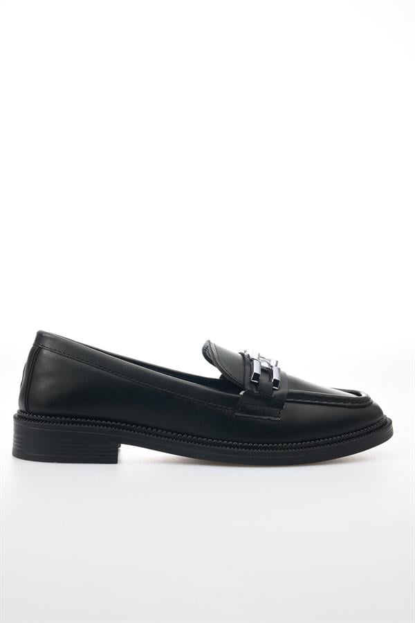 White Line 131-200 Siyah Kadın Loafer Ayakkabı