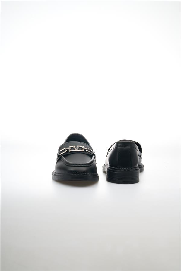 White Line 131-204 Siyah Kadın Loafer Ayakkabı