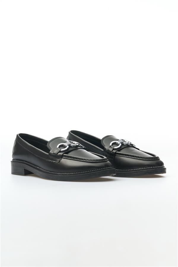 White Line 131-206 Siyah Kadın Loafer Ayakkabı