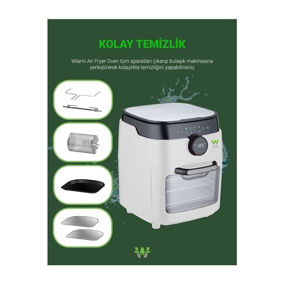 WIAMI RA-011W 12 LITRE AKILLI AIRFRYER HAVA FRITOZU