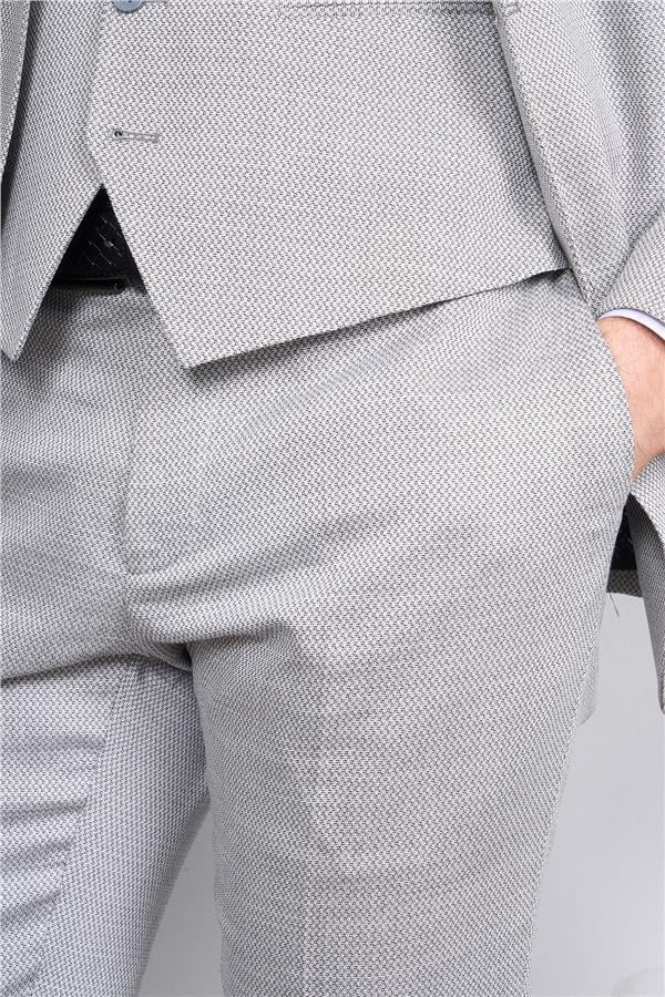 Woolsuit Perge Gri Erkek Yelikli Takım Elbise