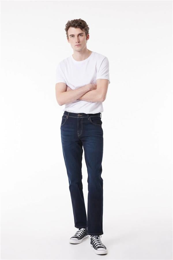 Wrangler W12S057 W12S Texas Slım 58 Stone Erkek Authentıc Straıght Normal Bel Dar Paca Jean Pantolon