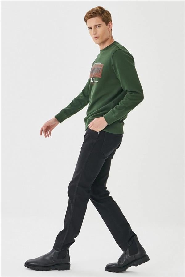 Wrangler W211843 W12O Arızona 008 Black Eagle Erkek Normal Bel Duz Paca Jean Pantolon