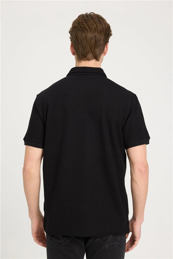 Wrangler W241557 001 Black Erkek Regular Kısa Kollu Polo T-Shirt