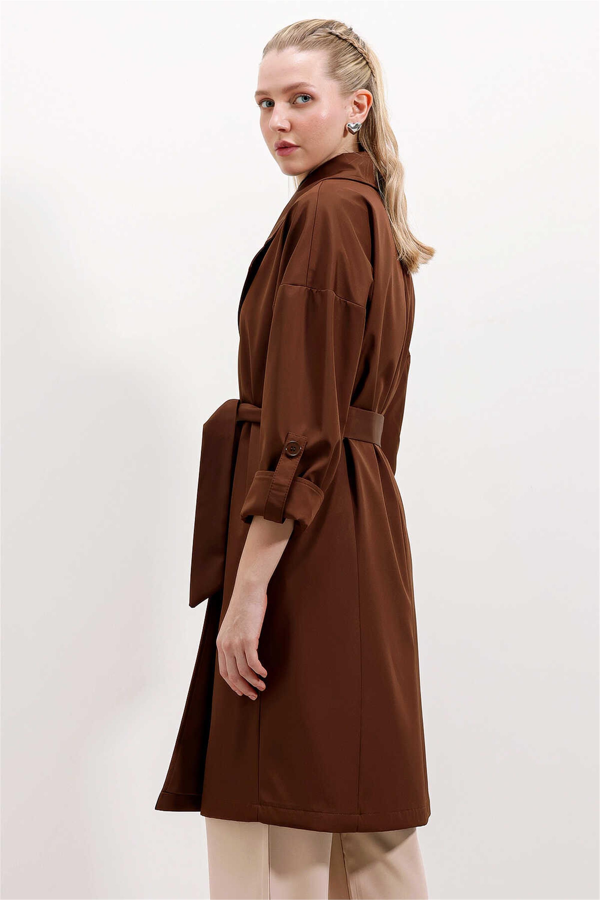 Bigdart 9104 Kahverengi Kadın Trençkot | Çetinkaya