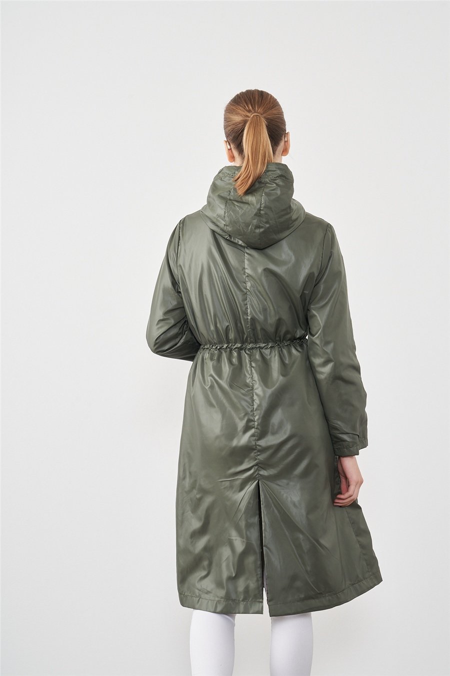 Çetinkaya Fithit 9423 Kapüşonlu Haki Uzun Yağmurluk