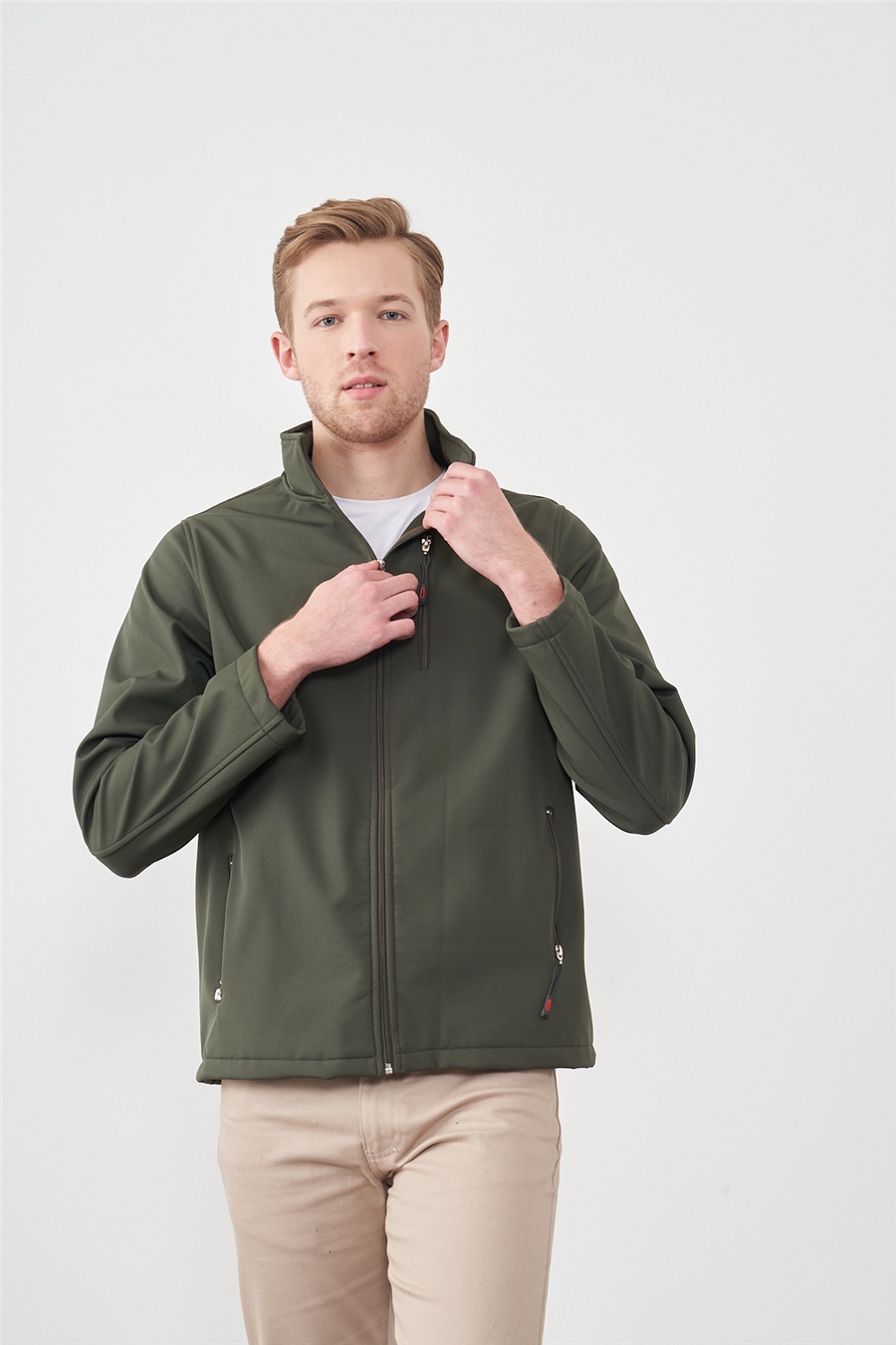 Çetinkaya Mentality 7403 Dik Yaka Soft Shell Haki Mont