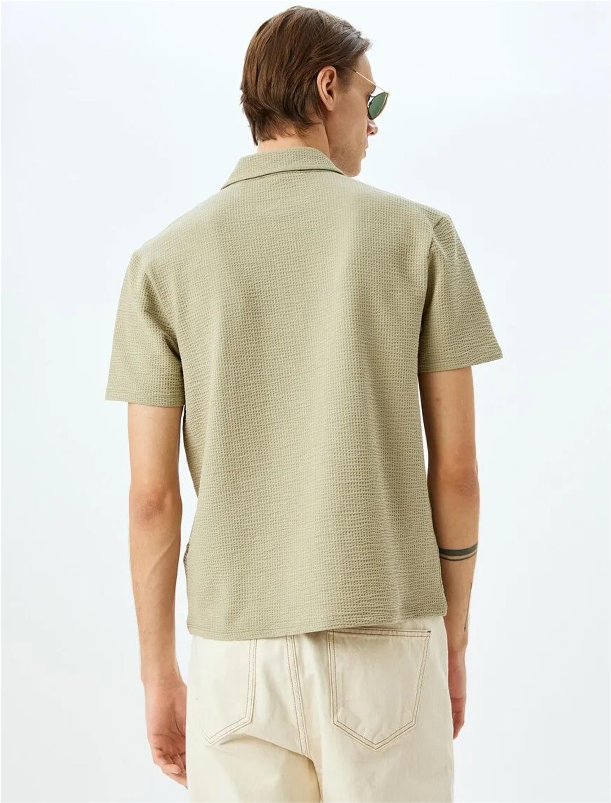 Koton 5Sam10014Mk 786 Yesıl Erkek Pamuk Jersey Kısa Kollu Polo T