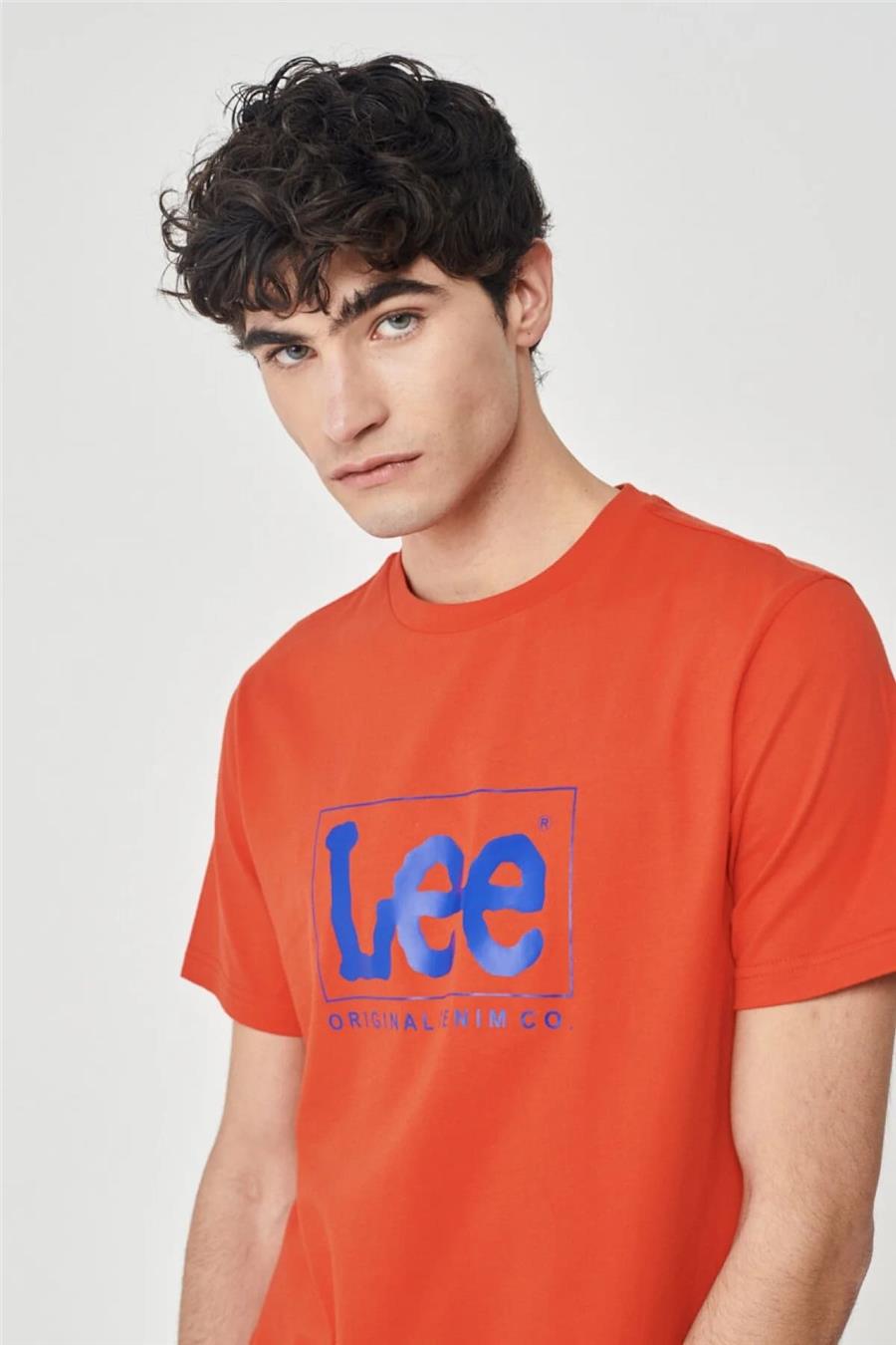 Lee L68Tys512 Coral Erkek Bisiklet Yaka T Shirt