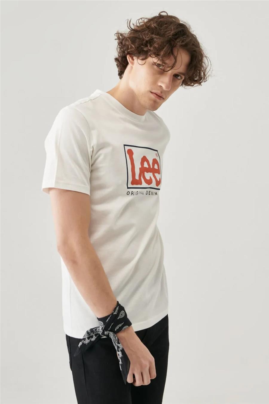 Lee L68TYSMK Kırık Beyaz Erkek T-shirt