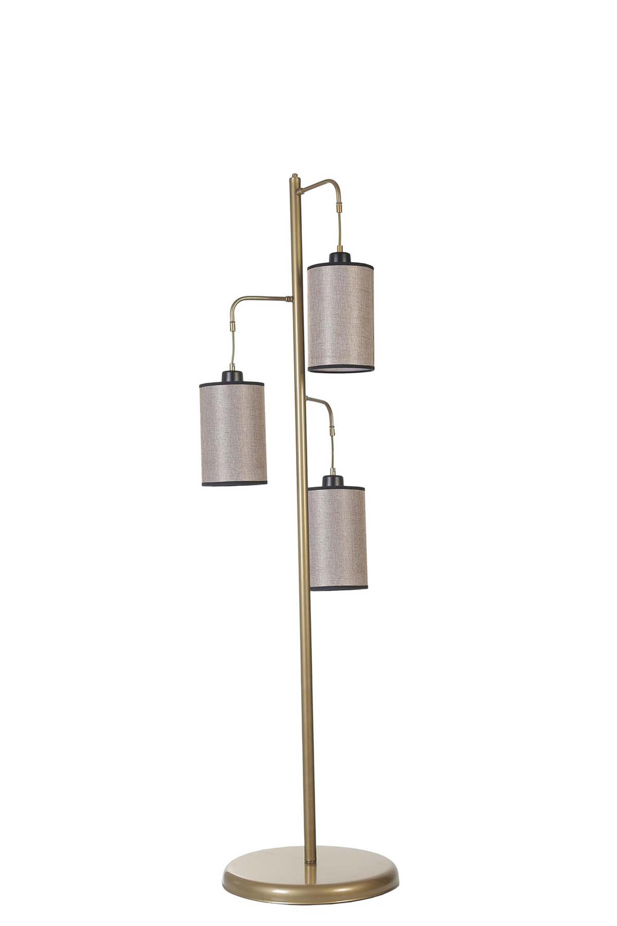 Lumexx Jozef 3 Lü Eskitme Koyu Hasır Abajurlu Lambader | Çetinkaya