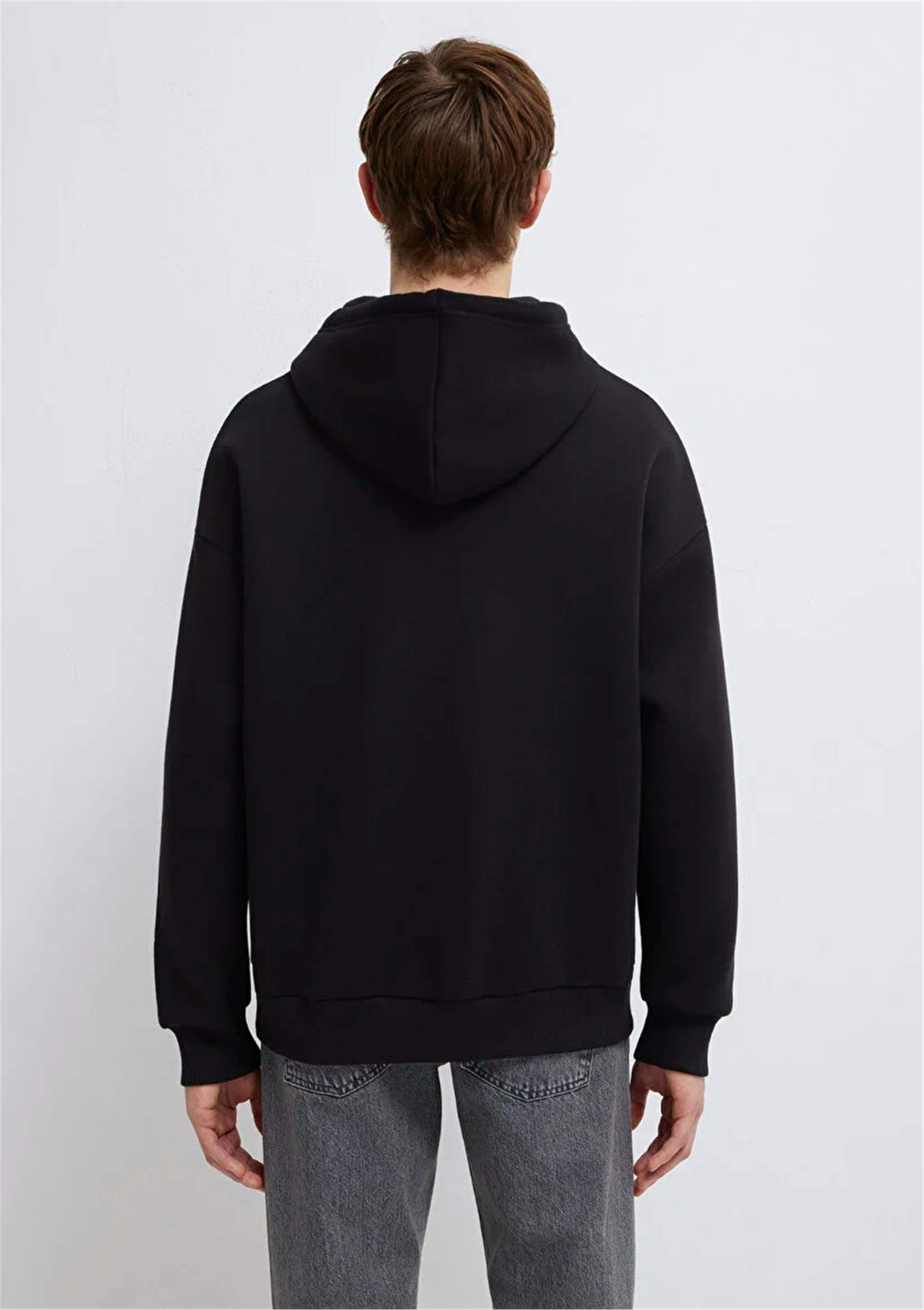 Mavi M067149-902 Siyah Erkek Oversize Kapuşonlu Logo Sweatshirt