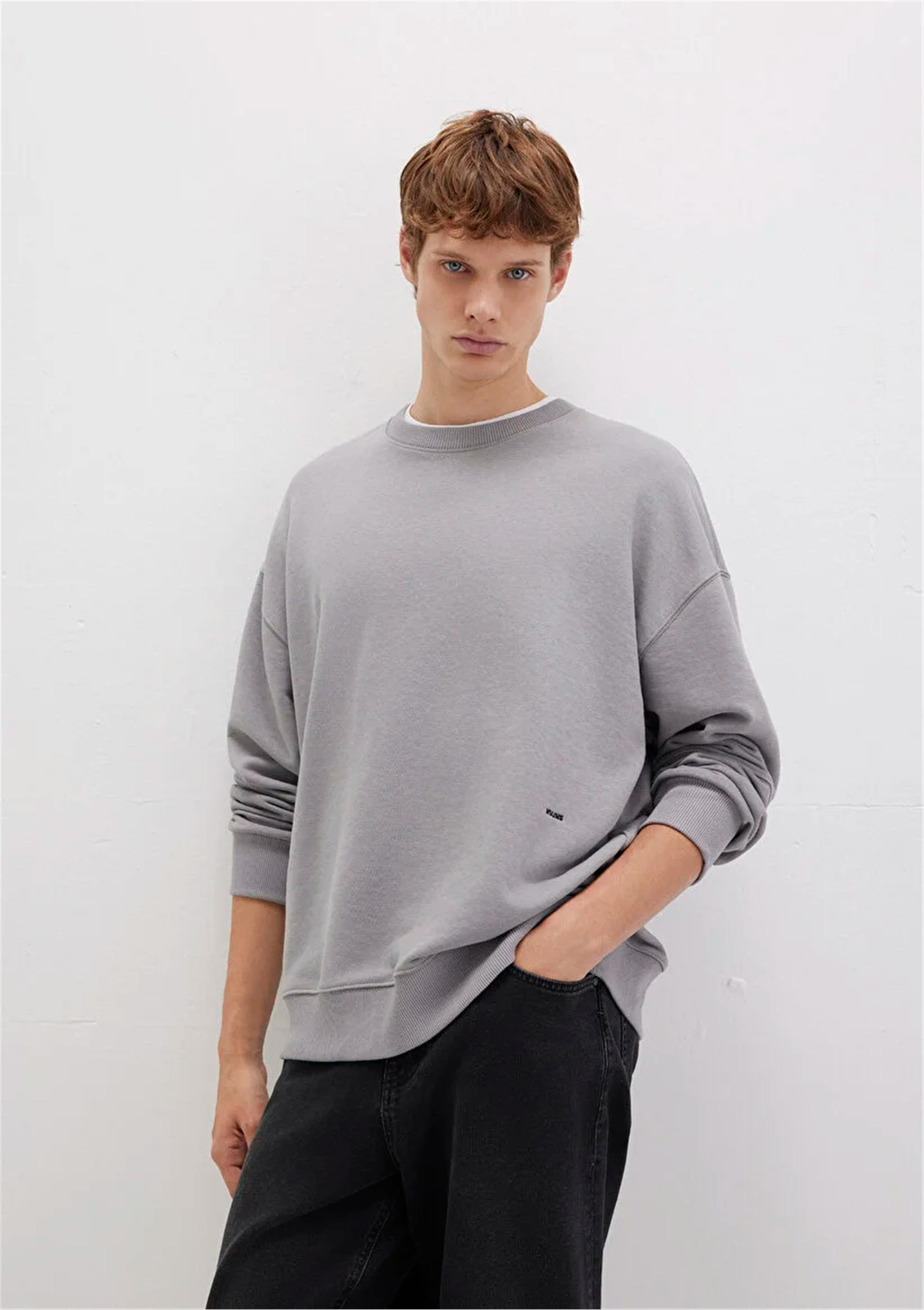 Mavı M0S10404-70076 Frost Gray Erkek Modellı Bısıklet Yaka