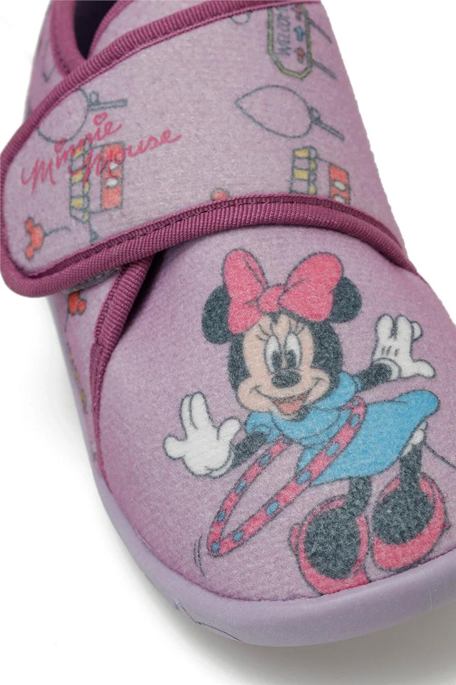 Mickey Mouse Dalı P3Pr Lila Patik Kız Çocuk Panduf Ayakkabı