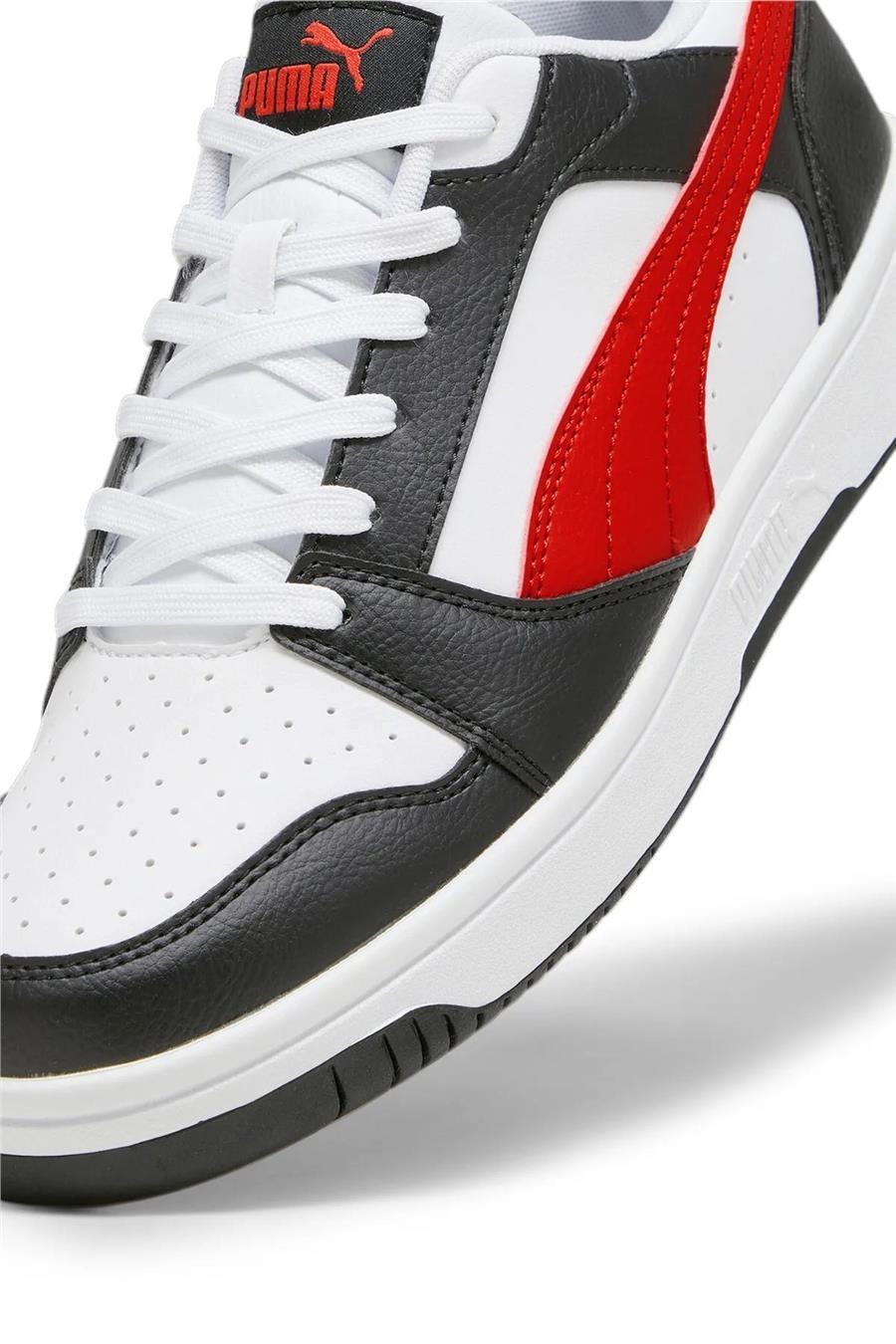 Puma 392328 04 Rebound V6 Low Puma White-For All Time Red-Puma Black  Yetişkin Erkek Sneaker Ayakkabısı
