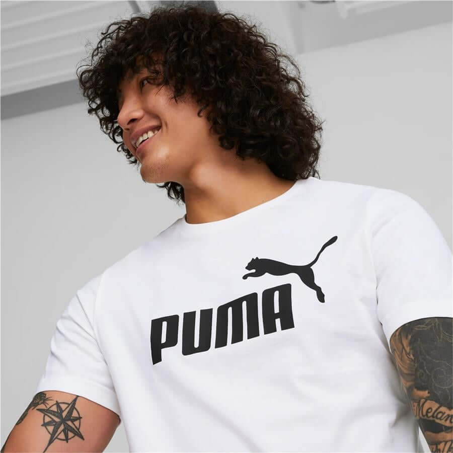 Puma 586666 02 Ess Logo Tee Puma White Yetişkin Erkek T-shirt
