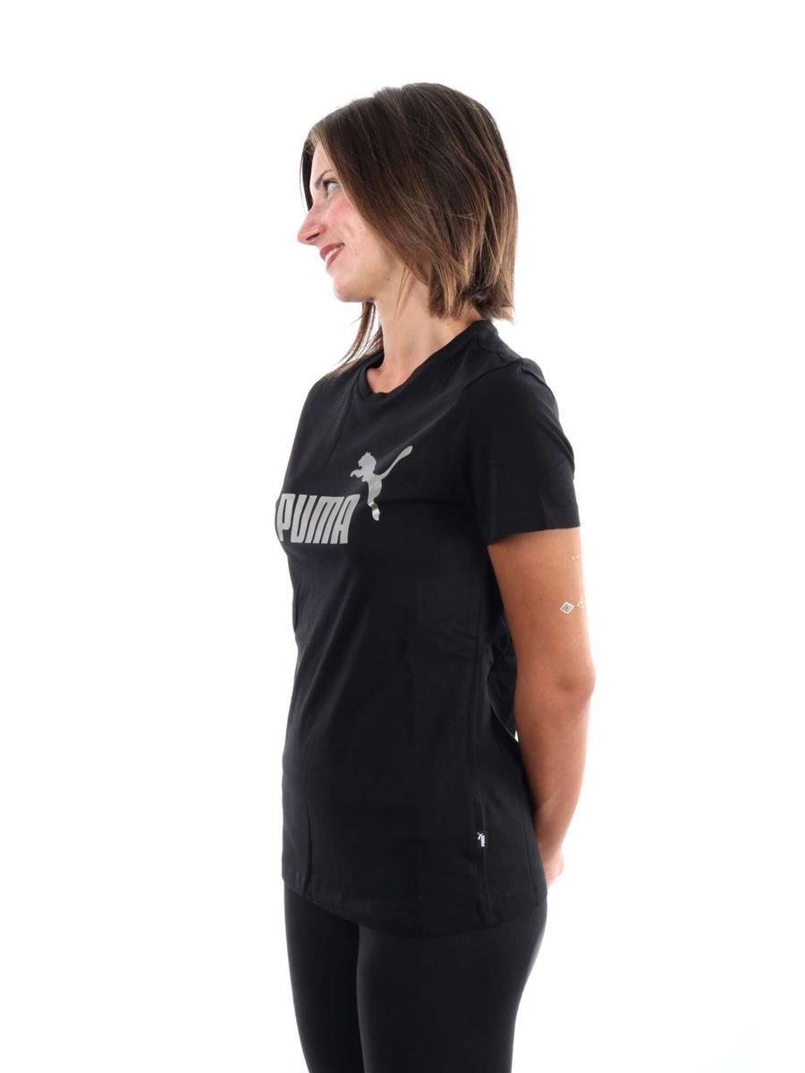 Puma 848303 41 Ess Metall c Logo Tee Puma Black Bronze Fo l Yeti kin Kad n T shirt