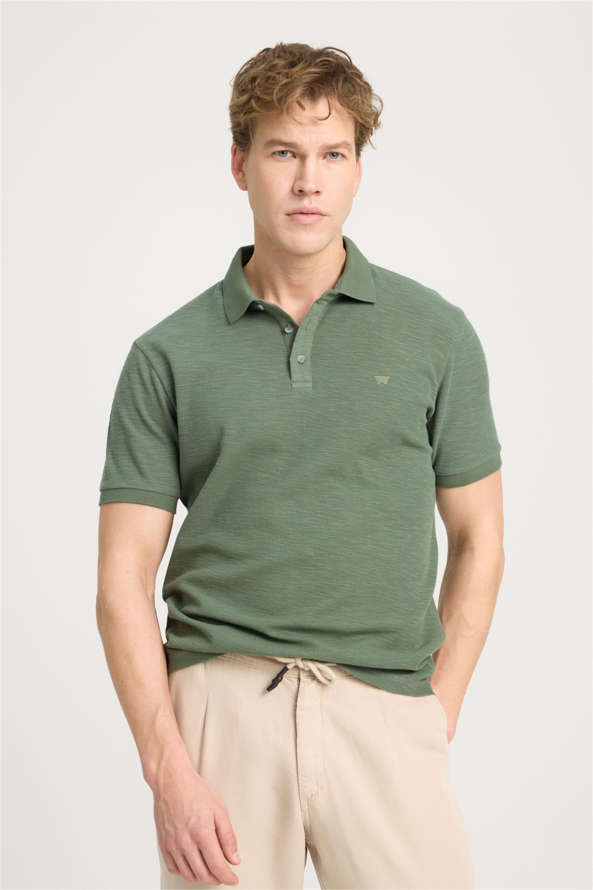 Wrangler W231325 801 Khakı Erkek Polo T-Shırt | Çetinkaya