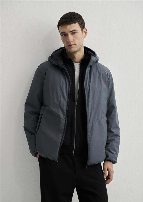 Mavı M0110354-80776 Koyu Denız Mavı Erkek Regular Kapusonlu Mont