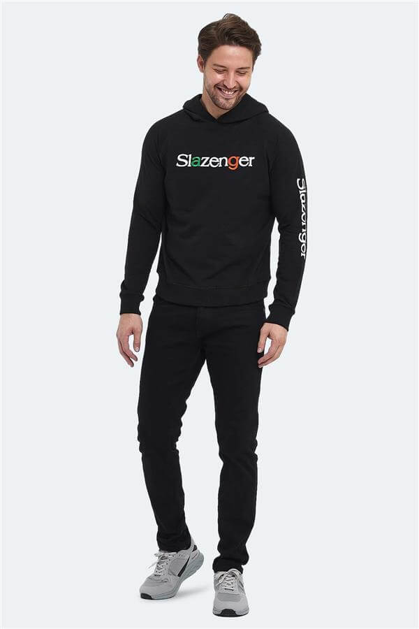 SALSATION トップス サイズS Slazenger St23We002-500 Kadmoss Siyah Erkek Kapşonlu Sweatshirt