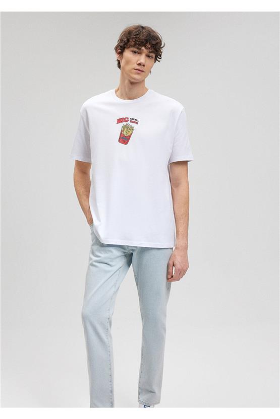 Mavi M0612072-620 Beyaz Erkek Loose Big Bang T-Shirt | Çetinkaya