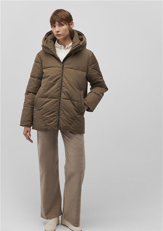 maonosuke もこもこぷるおーばー Mavi M1110075-82046 Koyu Vizon Kadın Loose Dık Yaka Parka | Çetinkaya