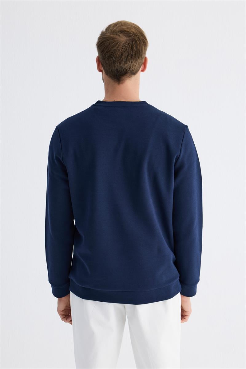  Comfort Fit Basic Düz Erkek Lacivert Sweatshirt  MARS26